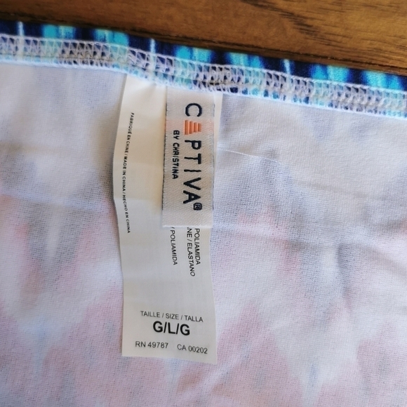 CAPTIVA By Christina Bikini Bottom Red Blue Large New - Picture 5 of 5